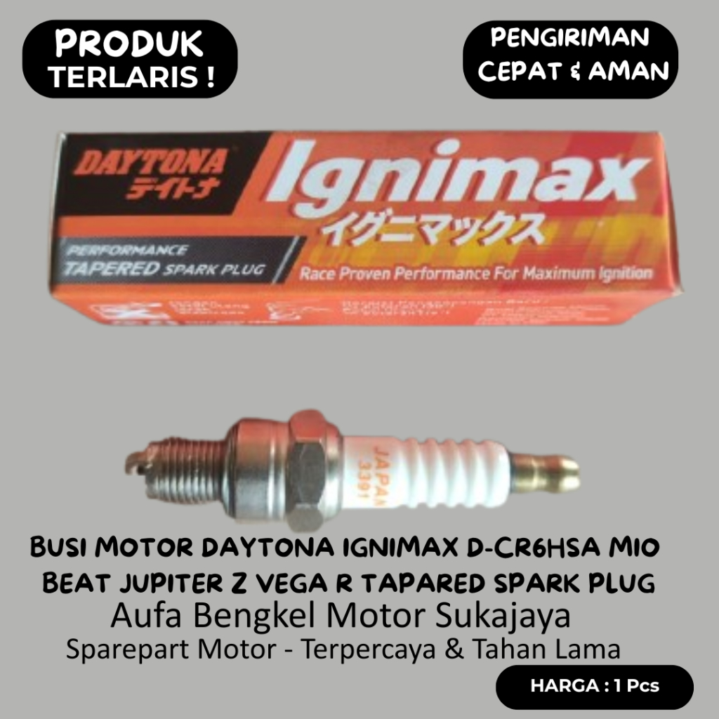 Daytona Ignimax D-CR6HSA หัวเทียนรถจักรยานยนต์ Mio Beat Jupiter Z Vega R หัวเทียน