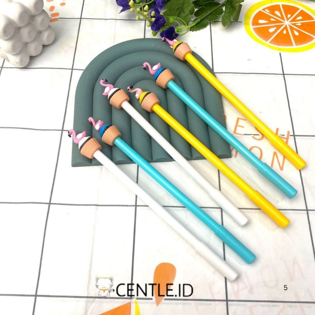 FLAMINGO CAKE GEL PEN PGK-1071 ปากกาน่ารัก SCHOOL STATIONERY