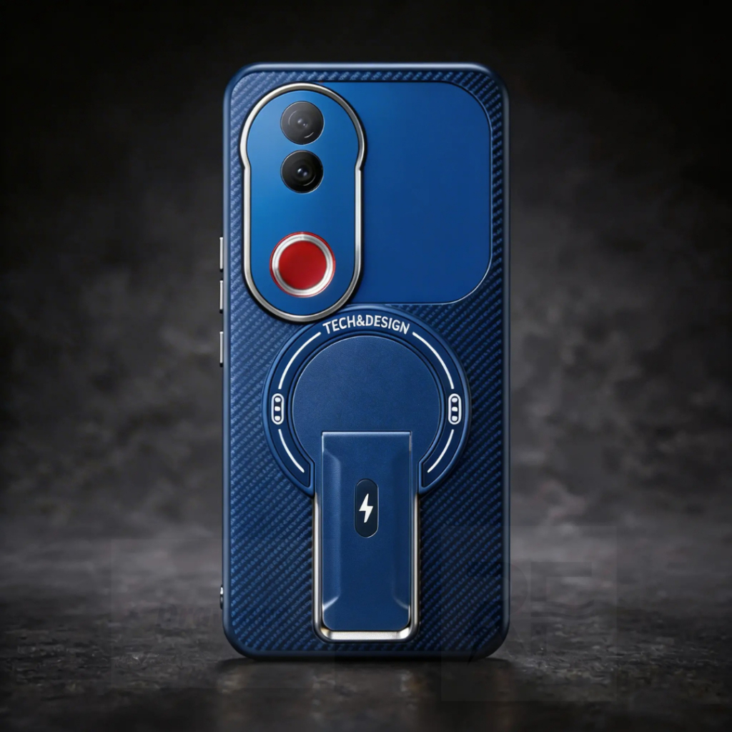 Vivo V50 5G Case Softcase CARBON MAGNETIC KICKSTAND Casing Case Hp Vivo V50 5G