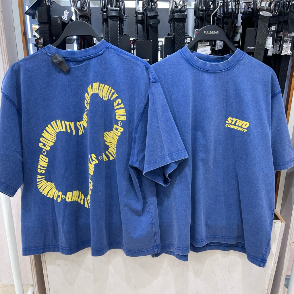 Stwd Boxy PULL&BEAR MEN เสื้อยืด Jastip (บริการร้านค้าส่วนตัว)