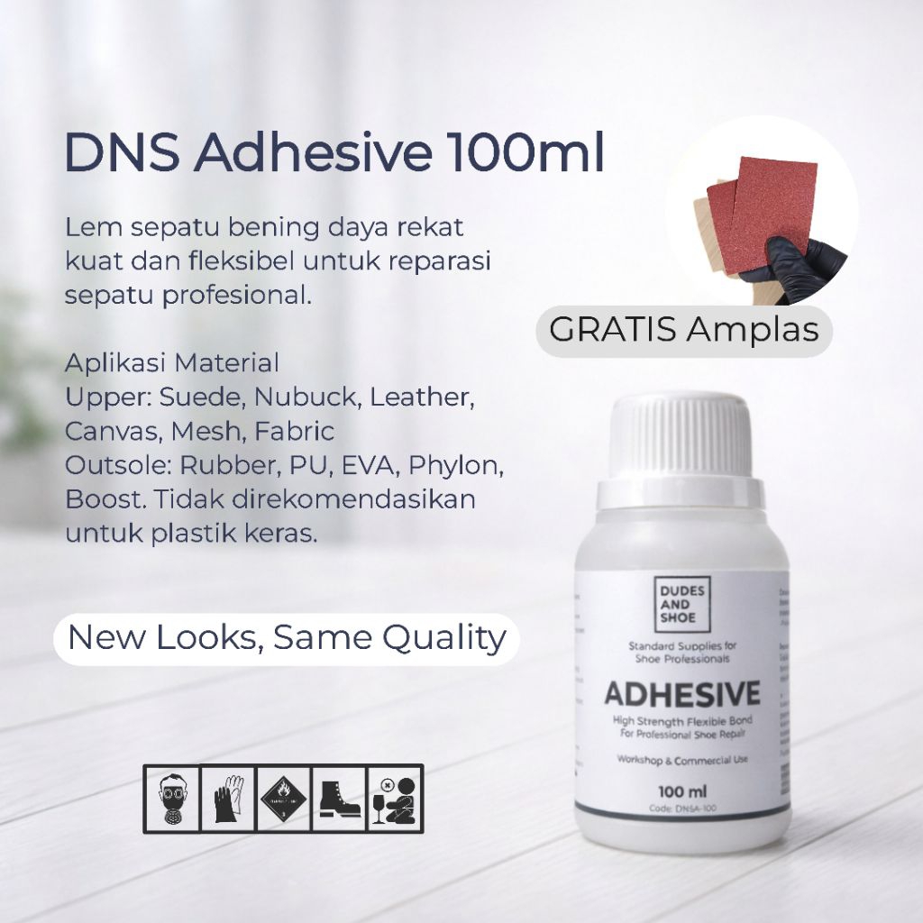 DNS กาวติดรองเท้า 100 มล. - กาว PU มืออาชีพใสกาวยืดหยุ่นที่แข็งแกร่งเมื่อแห้งไม่ Powerglue Total Reg