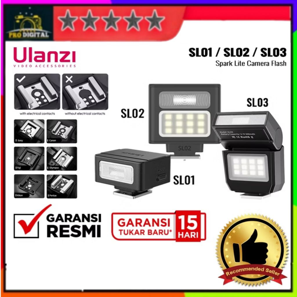 Ulanzi Spark Lite SL01 / SL02 / SL03 กล้อง Mini Flash Light Universal แบบพกพา Speedlight กล้อง Ulanz