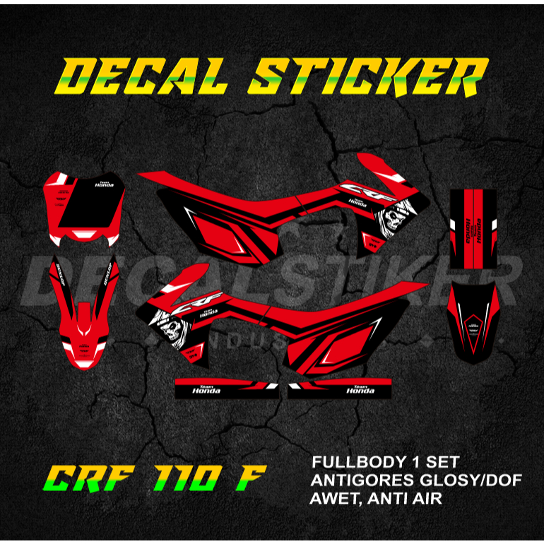 STABILO HIJAU UNGU MERAH DECAL STICKER CRF 110 FULLBODY (025) DECAL STICKER MINIMOTO 110F F MINITRAI