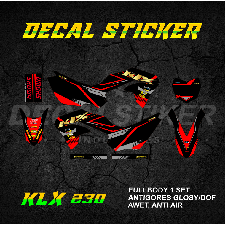 HIJAU UNGU MERAH DECAL STICKER KLX 230 FULLBODY (005) DECAL STICKER LX RS SE SM 2019 2020 2021 2022 