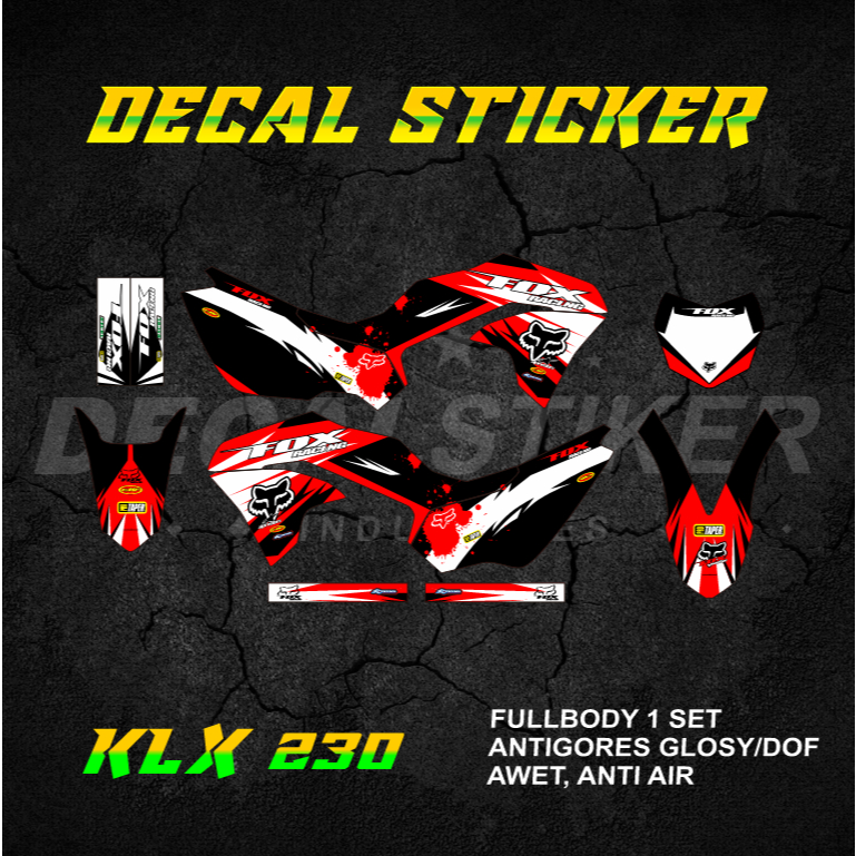 UNGU HIJAU MERAH DECAL STICKER KLX 230 R FULLBODY (006) DECAL STICKER LX S SE SM 2019 2020 2021 2022