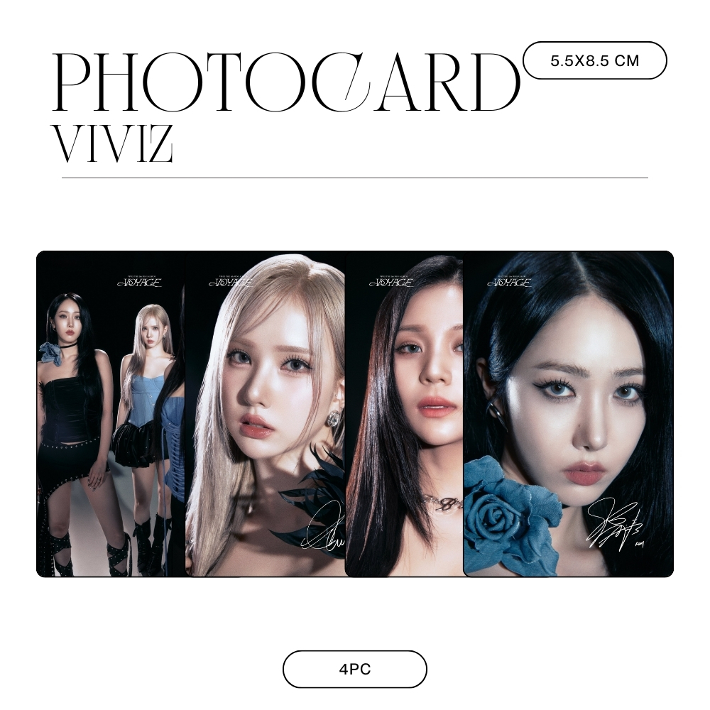 HOLOGRAM PHOTOCARD VIVIZ VOYAGE 4 ชิ้น การ์ด KPOP UNOFFICIAL SINB EUNHA UMJI