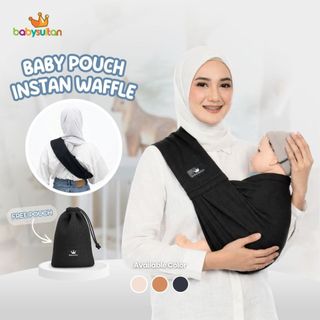 BABYSULTAN Baby Pouch Instan Waffle Knit Gendongan Bayi Sling Geos Samping Busa dengan Pouch