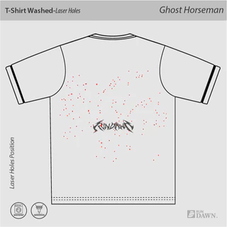 Rundawn เสื้อยืดซักผ้า Unisex – เสื้อวิ่งแขนสั้นวินเทจ – เสื้อซักผ้า • Ghost Horseman