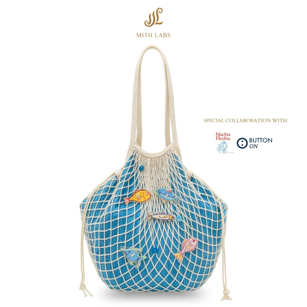 Mithlabs Aroe Fishnet Bag กระเป๋าตาข่าย Unisex Lurik x Machu Picchu x Button On
