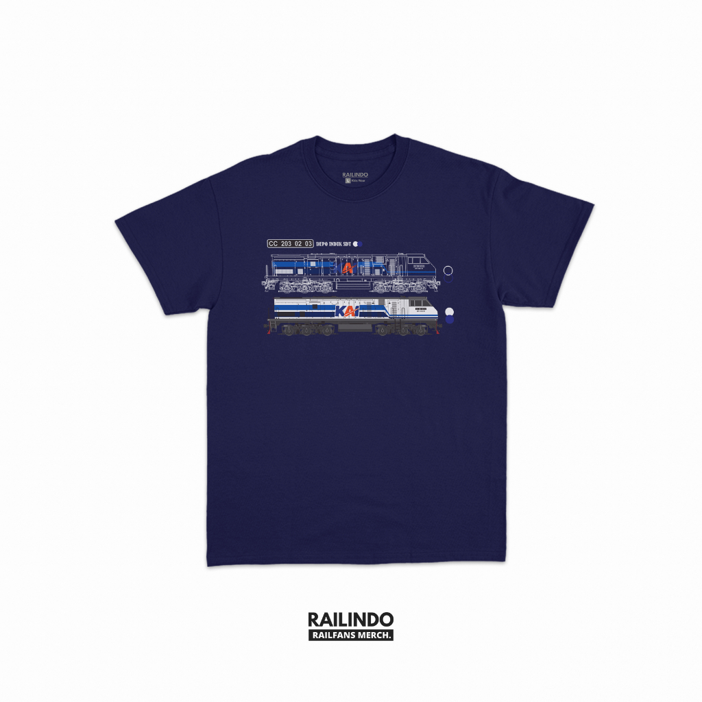 Railindo - CC 203 WNB WUMBO Monoline Train Locomotive เสื้อยืดเด็ก
