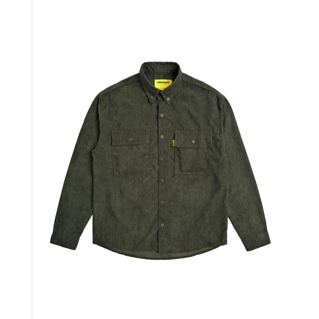 Vearst Long Shirt Button Down Corduroy Zran Olive