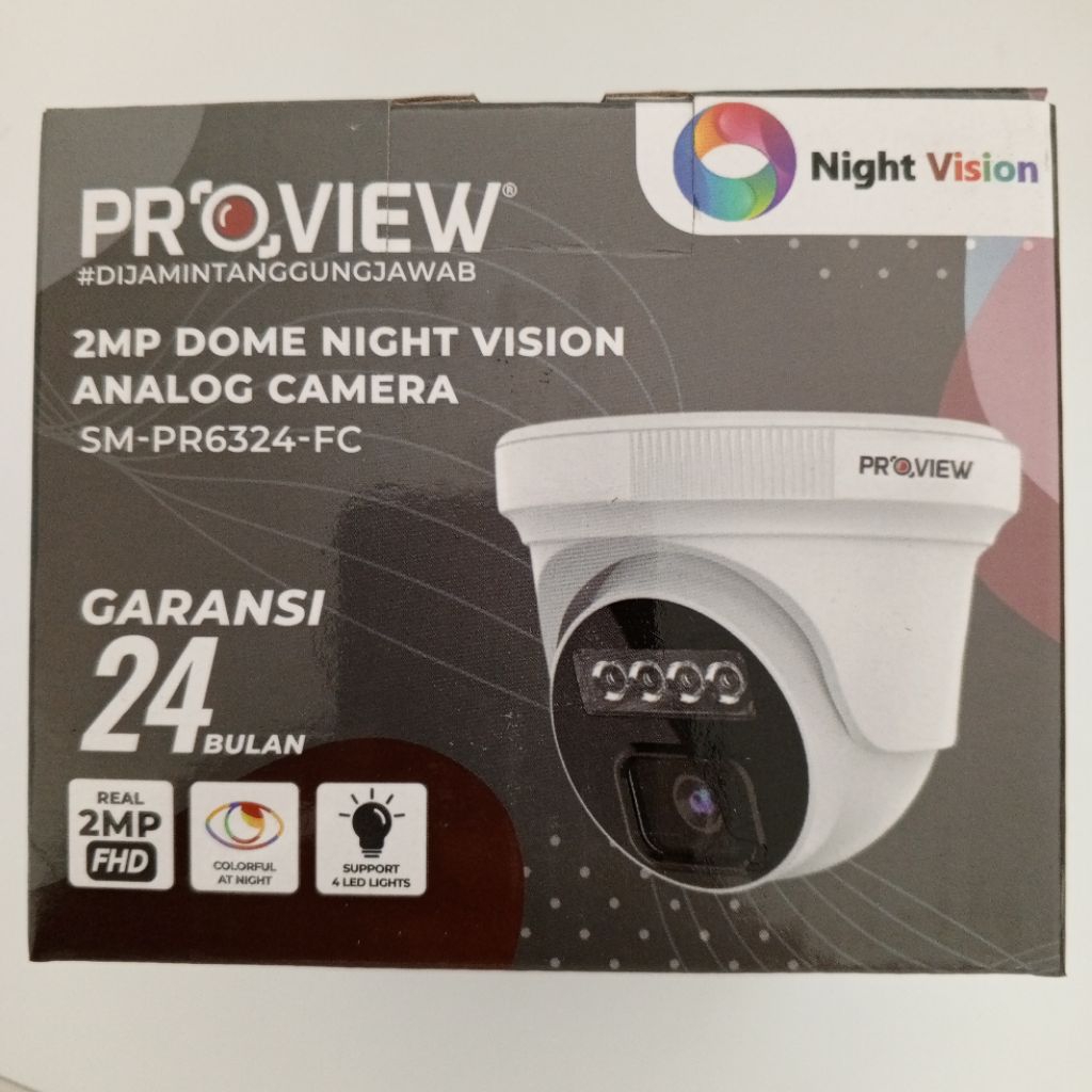 SM-PR6324-FC กล้องวงจรปิด Proview 2MP สีครบ Night Vision กล้องอะนาล็อก ทนทาน พร้อมตรวจสอบ Home-Schoo