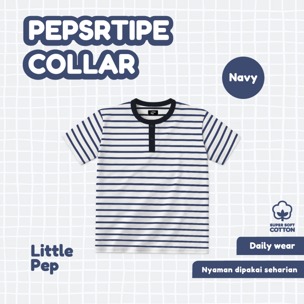Little Pep - PEPSTRIPE COLLAR - เสื้อยืดเด็ก+ผู้ใหญ่