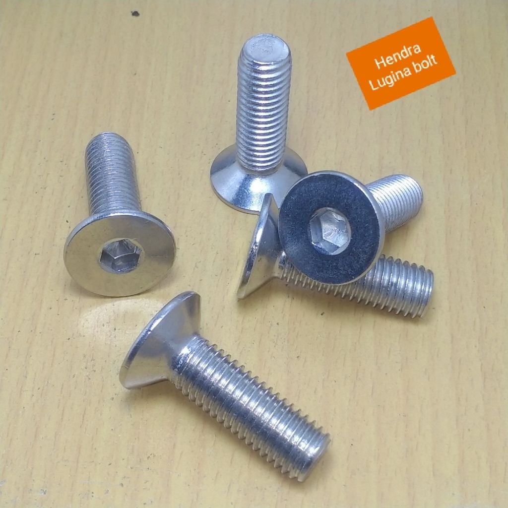 Jfl m12x40 pitch 1.75 สแตนเลส sus 304 countersunk M12 สแตนเลส