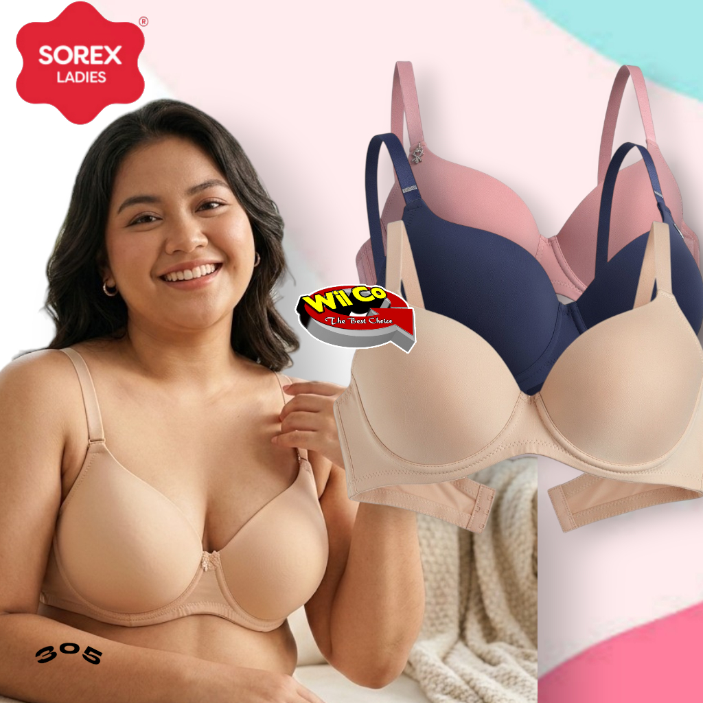 K305 (1-3 ชิ้น) Sorex Bra สําหรับผู้ใหญ่ผู้หญิง Jumbo Foam พร้อม Underwire Cup D สามตะขอขนาด 38 40 4
