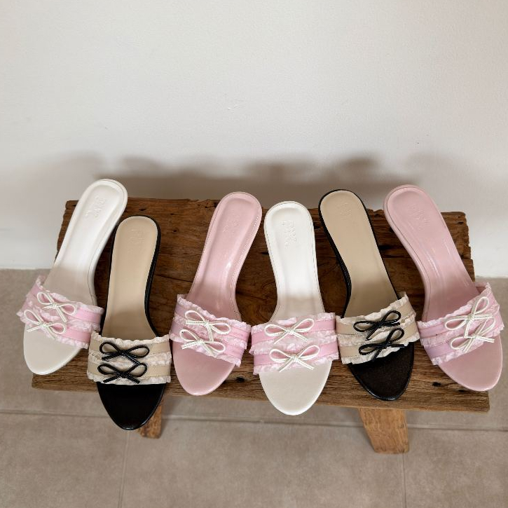 Pixfootwear Blair Low Sandal Heel - รองเท้าส้นริบบิ้น