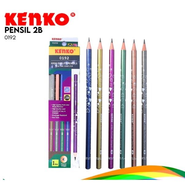 KENKO 2B EXAM WOODEN PENCIL 0192 (1 PACK CONTAINS 12 ชิ้น)