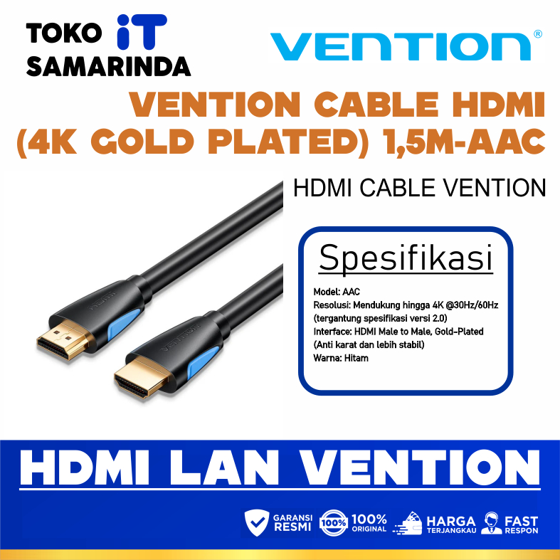 Vention Cable HDMI (4K Gold Plated) 1.5M- AAC