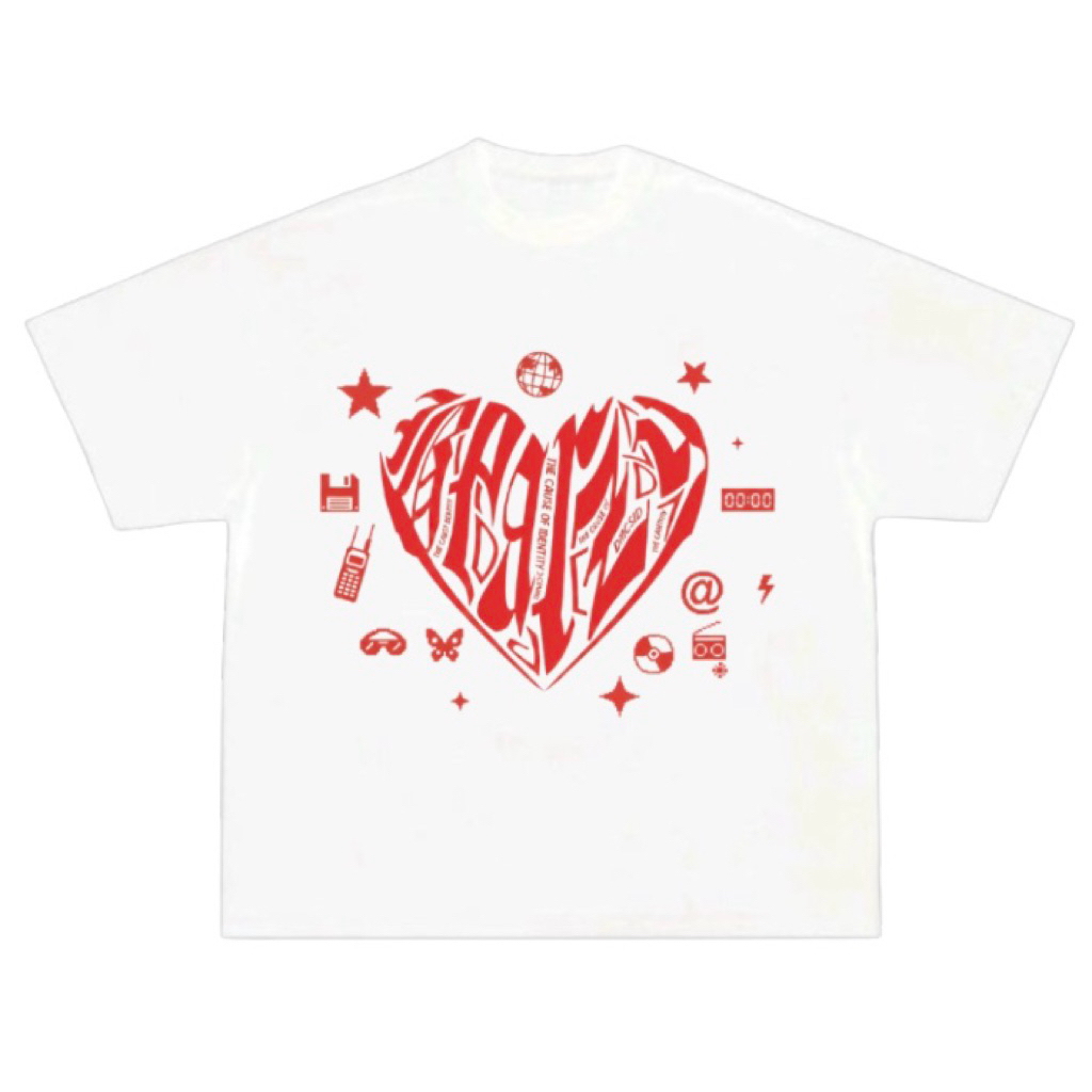 DMCSID - CYBER-HEART RETRO-TECH OVERSIZE TEE Y2K STREETWEAR