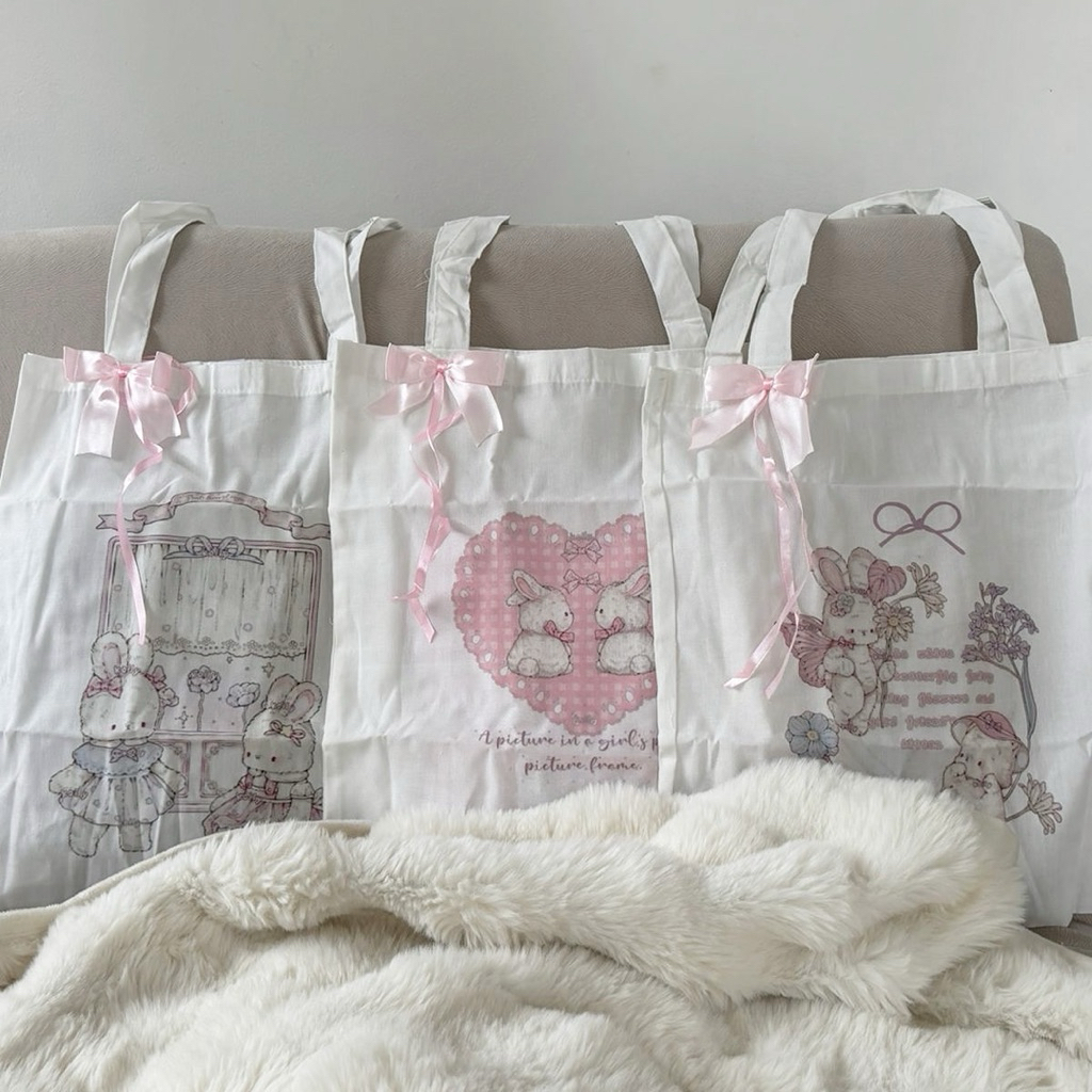 Mocorie - Twyla coquette Totebag / coquette Ribbon Totebag / Ribbon Bow Totebag / Ribbon coquette To
