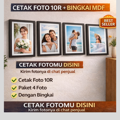 10R Photo Printing Plus Frame Package 4 รูป 20x30 ซม. Aesthetic Walls พร้อมแสดง