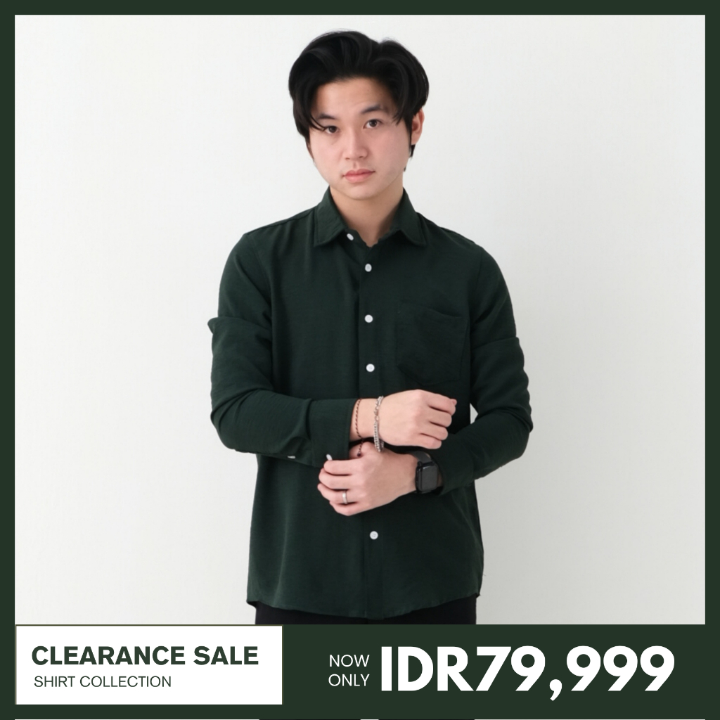 KEMEJA SANVANINA เสื้อเชิ้ตแขนยาวผู้ชาย Cabana Long Shirt - เสื้อเชิ้ตลําลอง - เสื้อเชิ้ตยาวธรรมดา E