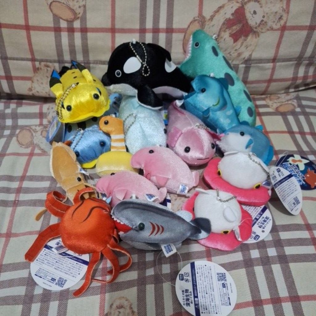 [Ori] พวงกุญแจตุ๊กตา Shimmer Sea Creatures | Japan Trinkets ตุ๊กตาของเล่นสัตว์ปลา Yell World Nihon A