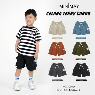 MINIMAY Celana Cargo Anak Patch Baby Terry Minimay Maysara 1 2 3 4 5 Tahun