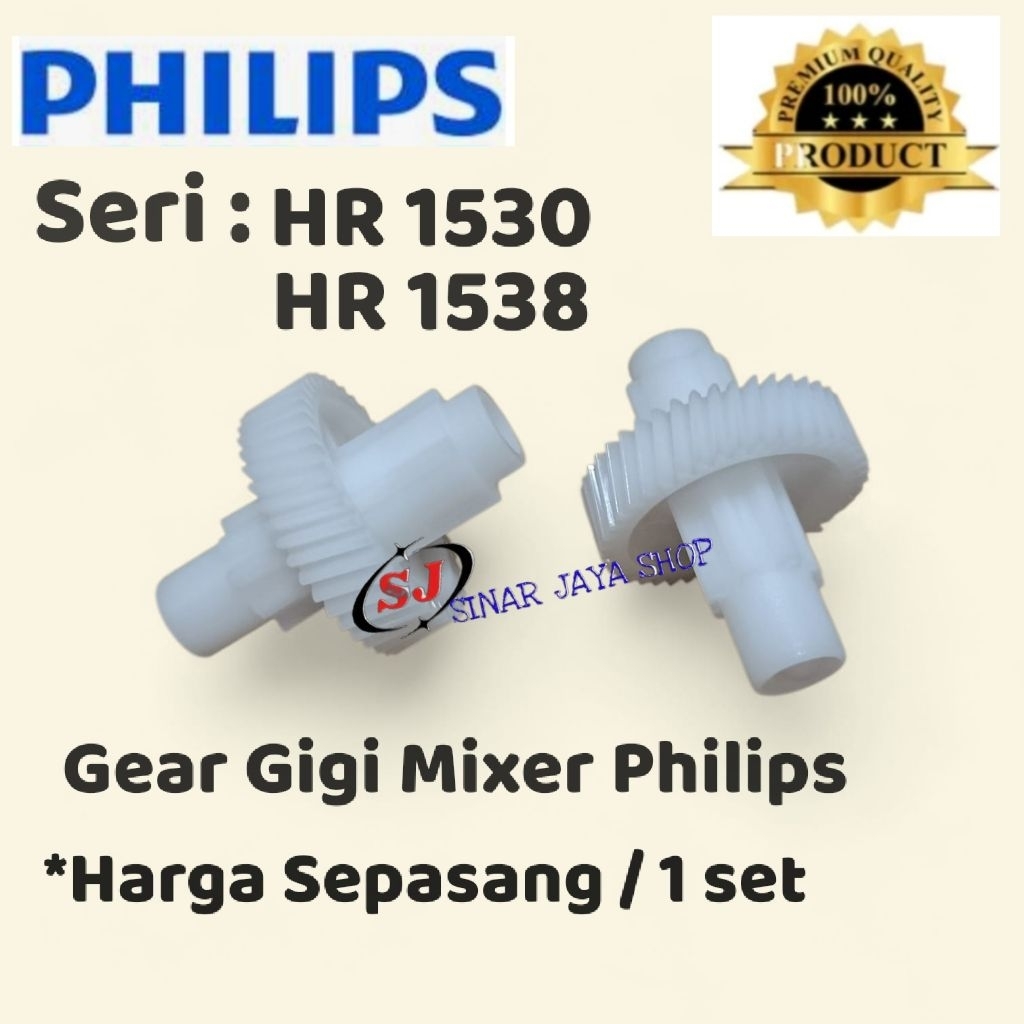 PHILIPS Mixer Gear Hr 1530 Hr 1538 คุณภาพต้นฉบับ 1 ชุด 2 ชิ้น - PHILIPS Cucina Gear Mixer