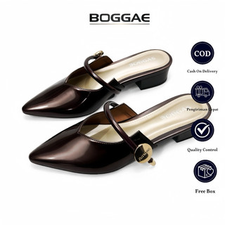 UP SIZE Sepatu Heels Wanita Hak 3 cm Model Selop Bapau Desain Elegan
