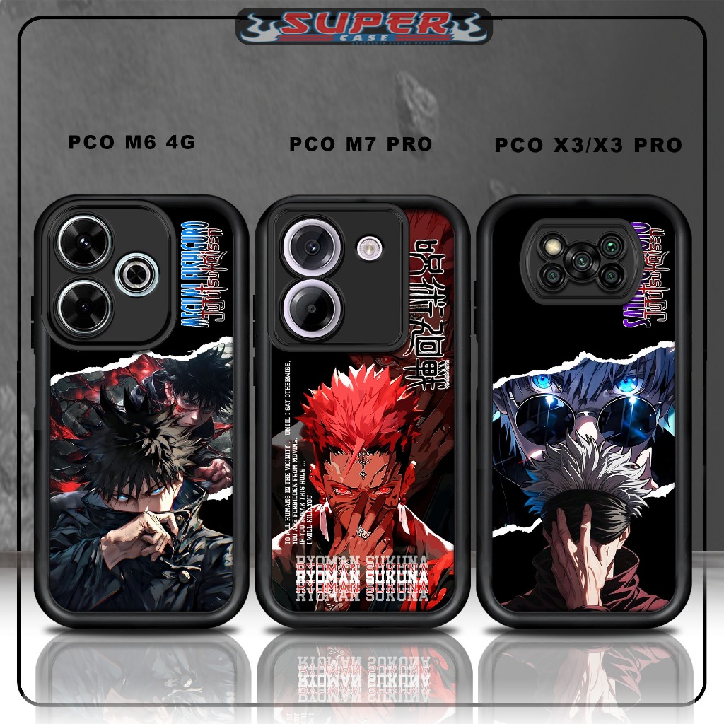 กรณี Hp สําหรับ SoftCase Hp สําหรับแก้วสีดําพรีเมี่ยม POCO M6 4G PCO M7 PRO PCO X3/X3 PRO ออกแบบ JUJ