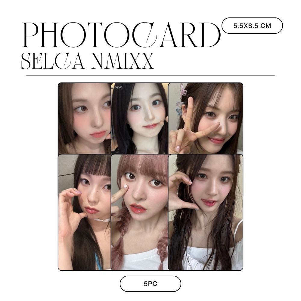 HOLOGRAM PHOTOCARD NMIXX SELCA MIDSUMMER 5 ชิ้น การ์ด KPOP UNOFFICIAL HAEWON SULLYJINOON JIWOO KYU