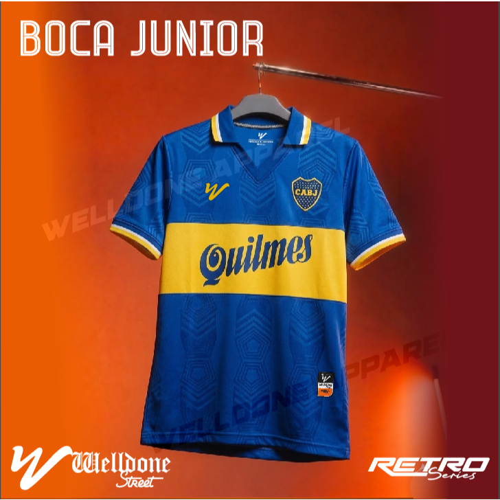 ถนน Welldone! Custom BOCA JUNIOR / รักบี้ / nhl / nfl / y2k / retro / streetwear / เสื้อครอปแขนสั้นเ