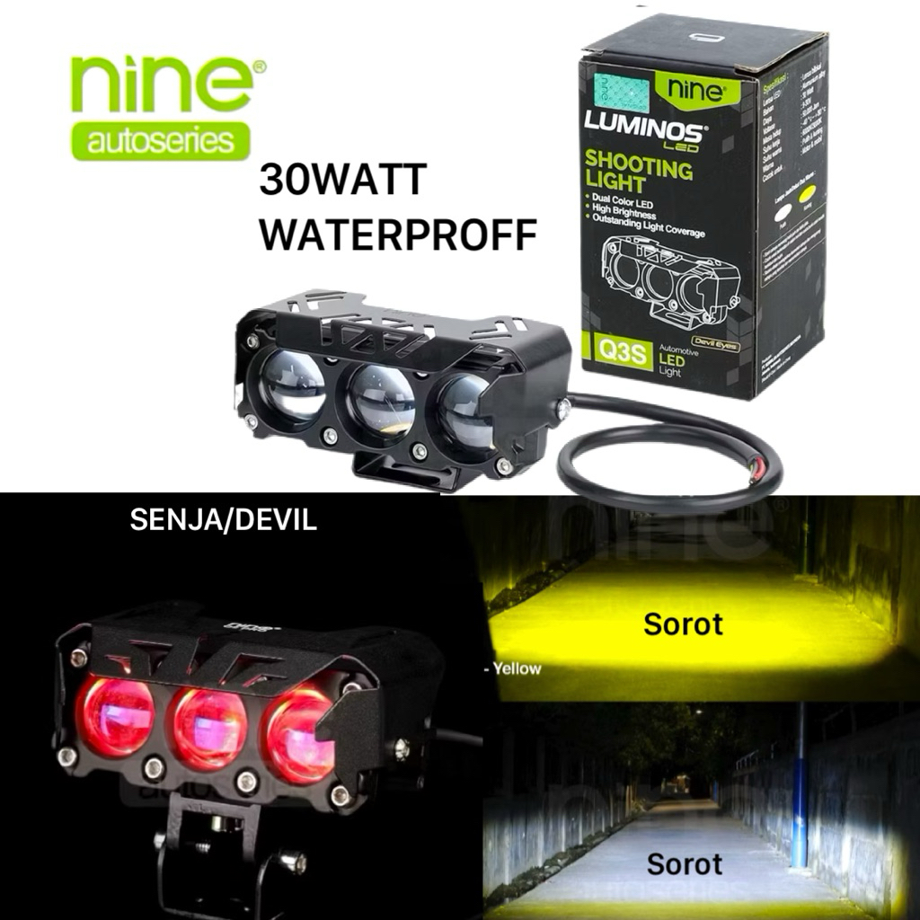 Luminos SQL3 สปอตไลท์ 4 ตา LUMINOS 72W 12-30VOLT รถจักรยานยนต์รถย่างเพิ่มเติม
