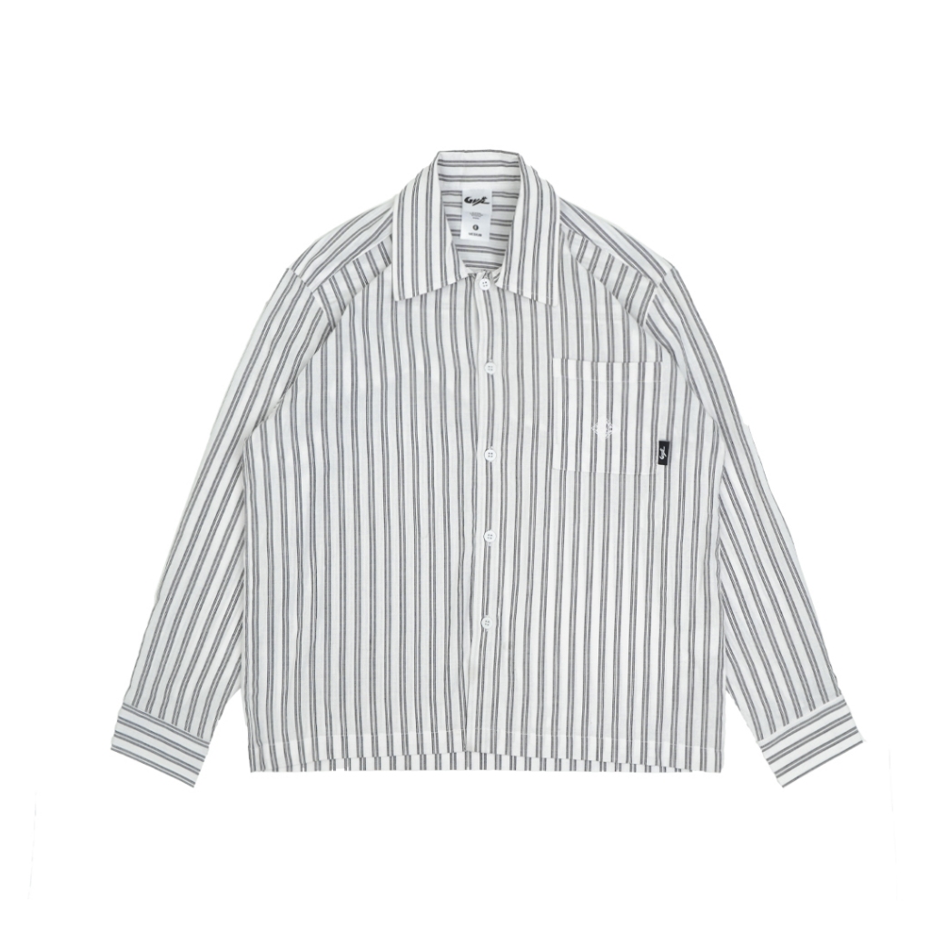 GVFI - เสื้อเชิ้ต Maison Stripe สีขาว