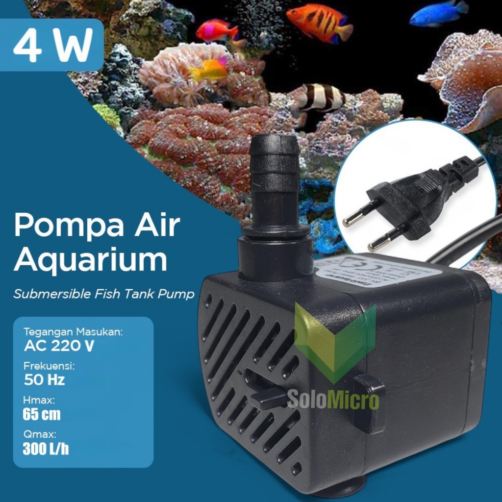 TAFFWARE BK-333/200 ปั๊มน้ําแบบจุ่มมัลติฟังก์ชั่น Aquarium Submersible Pump 3W/4W พร้อม 220V AC แรงด