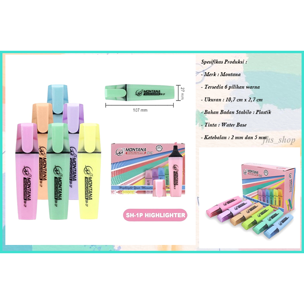 STABILO Highlighter Pastel Highlighter Pastel Color Marker Highlighter ปากกา Highlighter Montana Pas