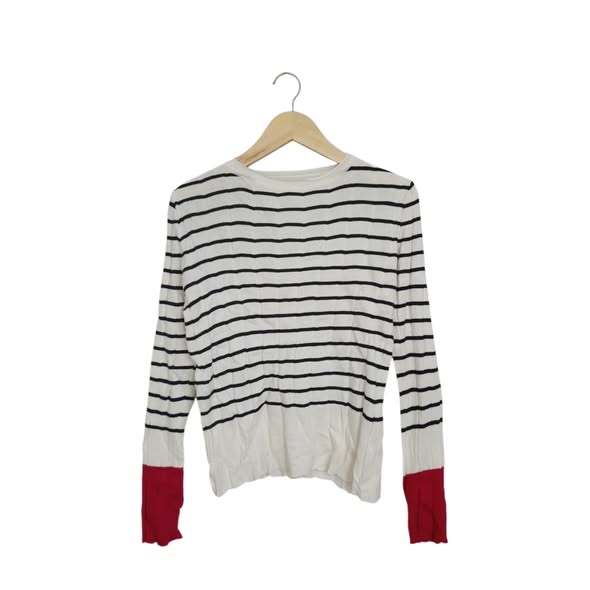 เสื้อท็อปลายทางสีครีม-ดํา (CODE: B144- 05)