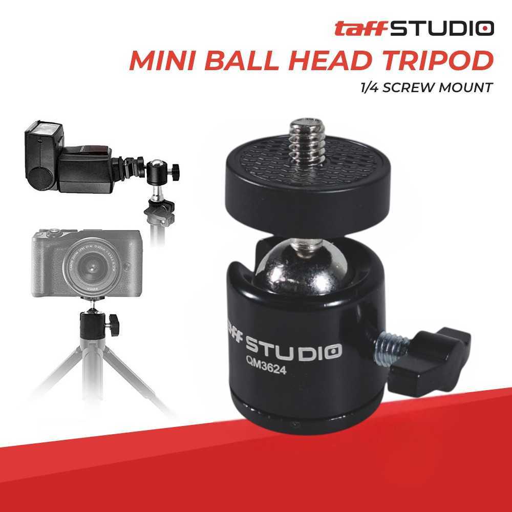 TaffiSTUDIO มินิหัวบอลขาตั้งกล้องกล้อง DSLR 360 หมุน 1/4 นิ้ว - QM3624