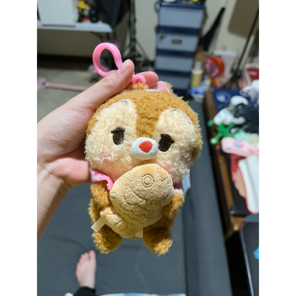 GANTUNGAN Disney Tsum Tsum Chip n Dale Taiyaki Plushie / Disney Chip & Dale Doll Bag Hanger with Tai