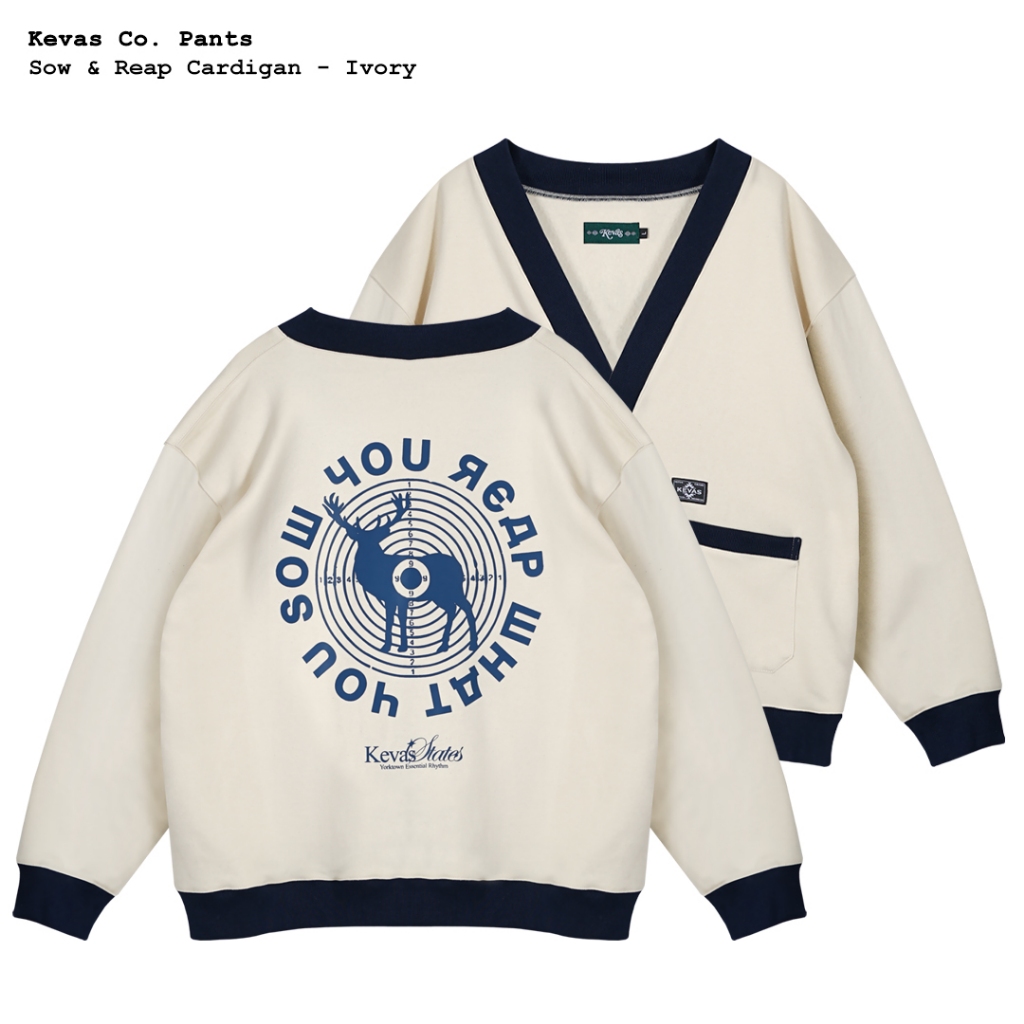 คาร์ดิแกน Kevas Sow & Reap - สีขาวงาช้าง