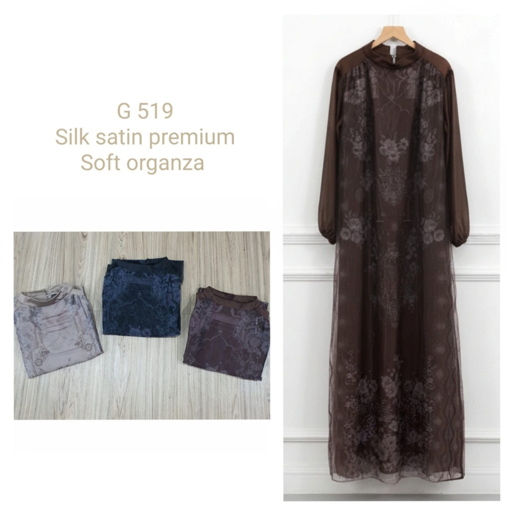 BIYA GAMIS SILK SATIN SOFT ORGANI PREMIUM NON BUSUI