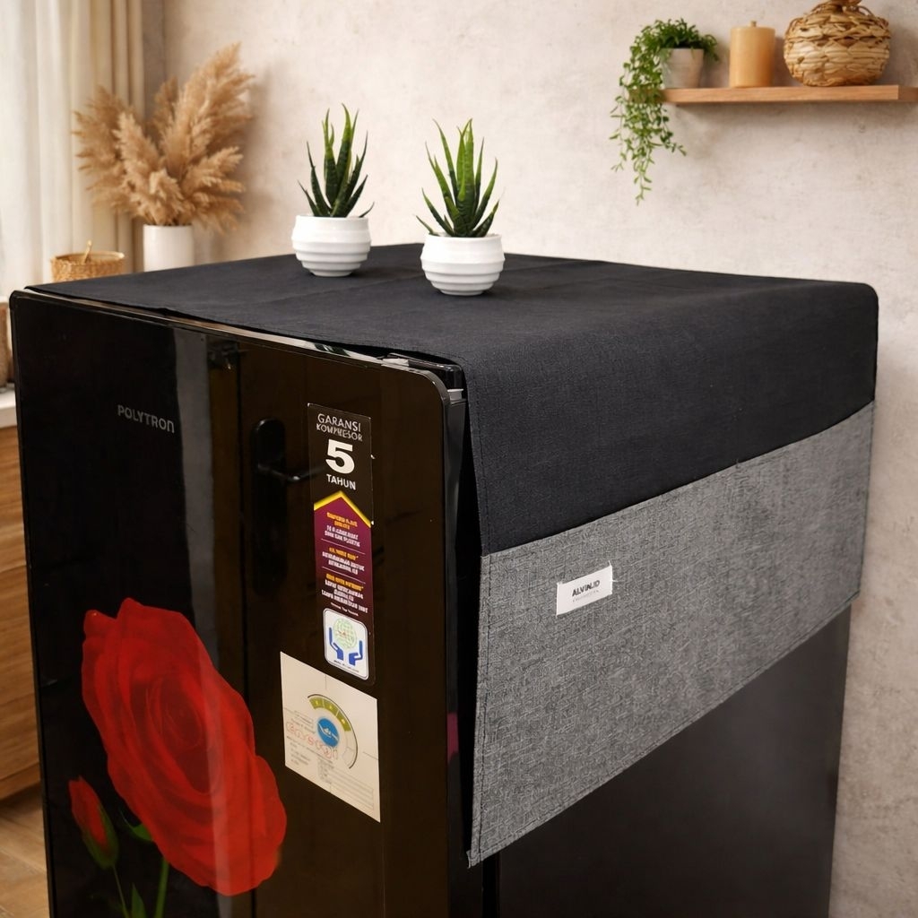 COMBINATION FRIDGE COVER / SIZE 110 x 47 AESTHETIC FRIDGE COVER / DENIM FRIDGE COVER