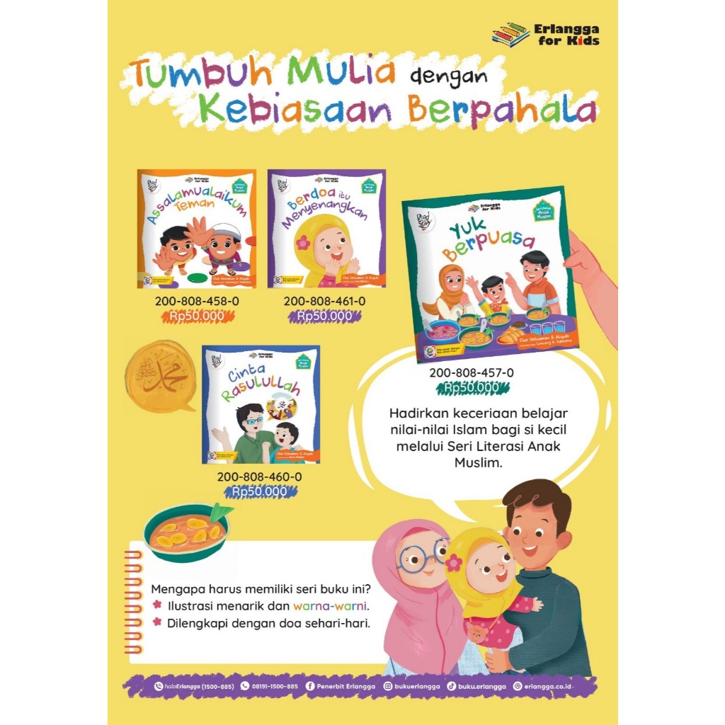 [Erlangga Official] หนังสือนิทานสําหรับเด็ก: การรู้หนังสือสําหรับเด็กมุสลิม - Eko Setiawan & Aliyah