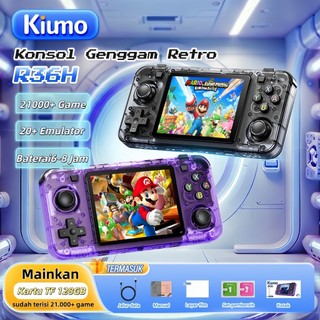 Kiumo Game Bot R36H Retro Handheld Game Console Gameboy 3.5" IPS 128GB 21000+ Games Mainan Jadul Portable Emulator PS1 N64 GBA PSP Long Battery 6-8H