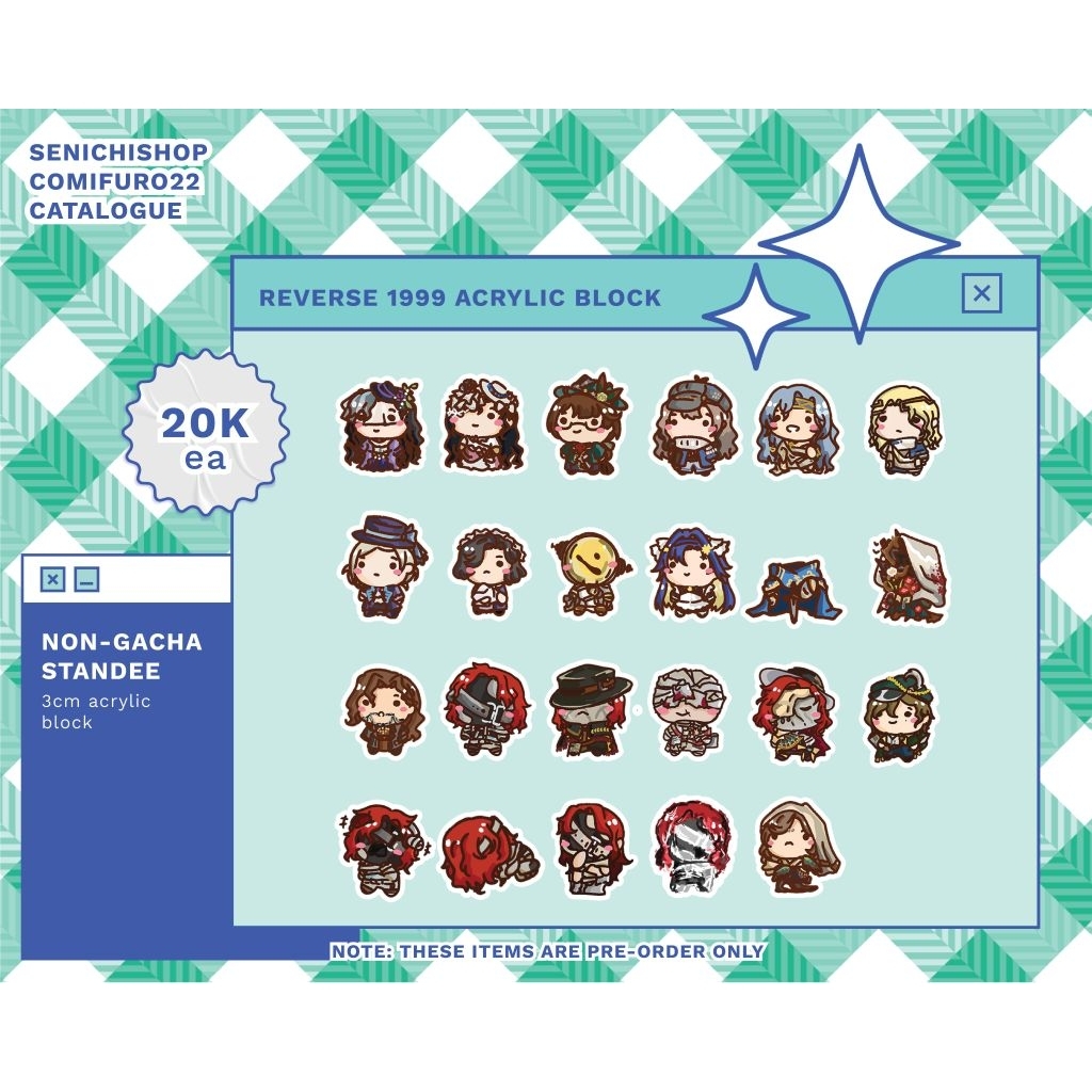 Reverse1999 Aleph (และผองเพื่อน) Chibi Acrylic Block