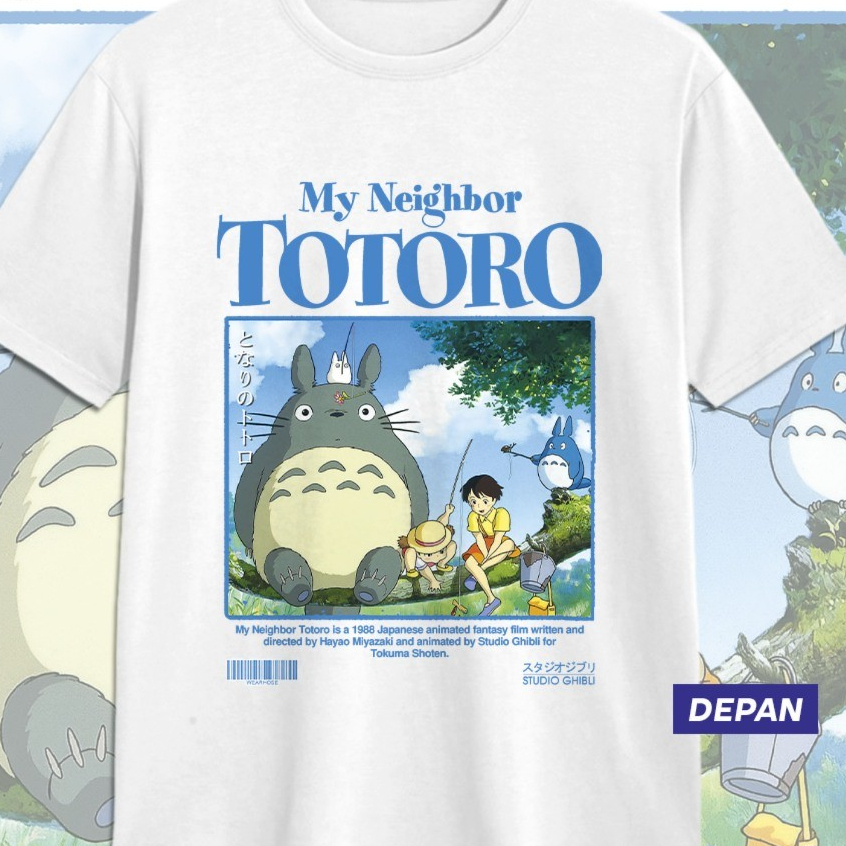 MY NEIGHBOR TOTORO GHIBLI เสื้อยืดอะนิเมะฟิล์ม Ghibli Hayao Miyazaki ผู้ชายผู้หญิง Tops
