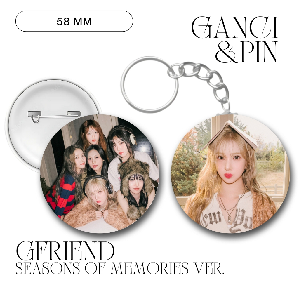 GANTUNGAN GRIFRIEND PIN SEASONS OF MEMORIES KEYCHAIN 58 MM KPOP IDOL KEYCHAIN UNOFFICIAL EUNHA YUJU