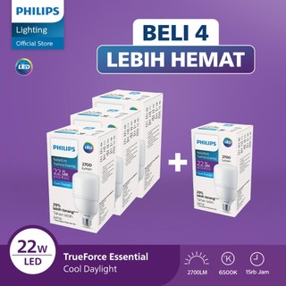 Philips Paket Beli 4 Lebih Hemat Lampu Bohlam Radiantline TrueForce Essential 22W Putih