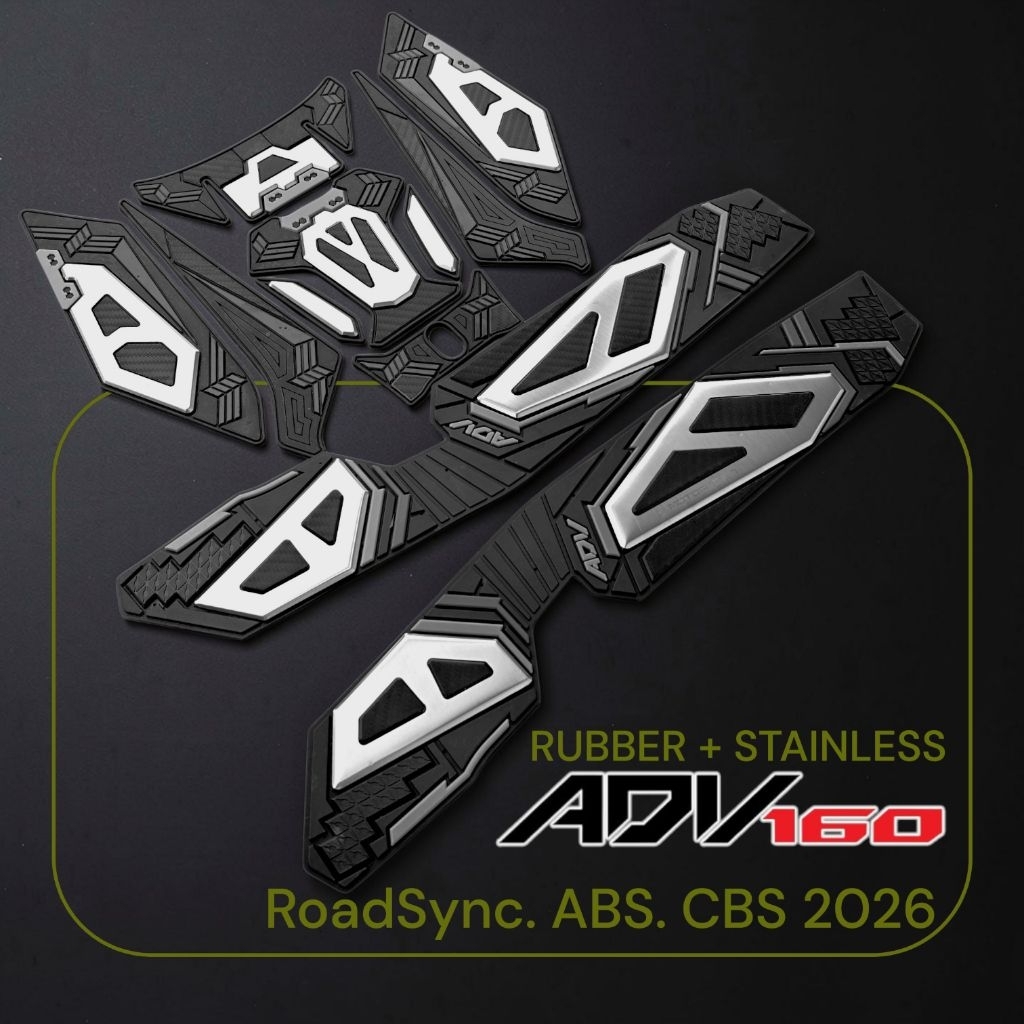 Motopad27 ฟิล์มกันรอยพรีเมี่ยม ADV160 ฝาถัง + พรมยางสแตนเลส ADV160 รุ่นใหม่